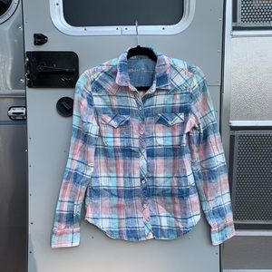 Gap Plaid Button Up Long Sleeve Size M